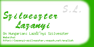 szilveszter lazanyi business card